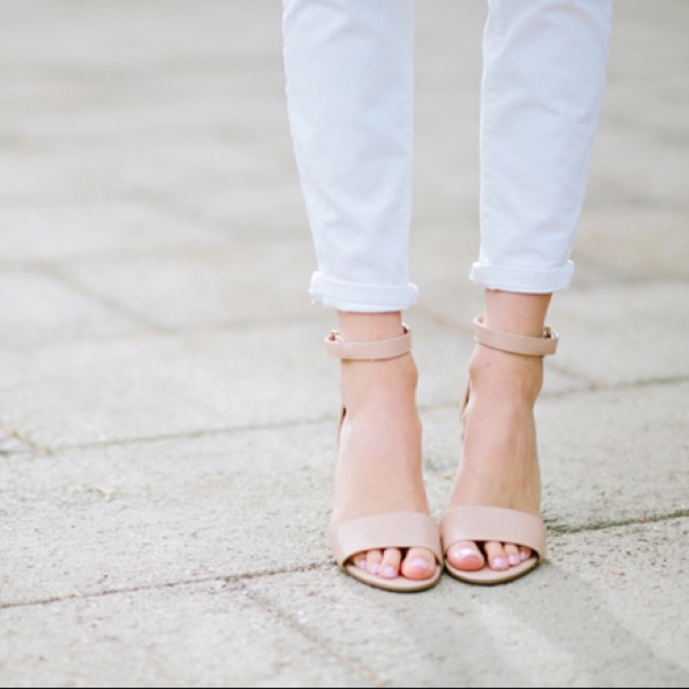 Nude Ankle Strap Wedge